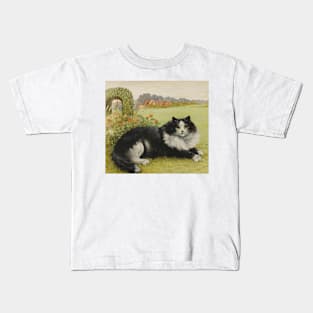 Louis Wain Tuxedo Cat Kids T-Shirt